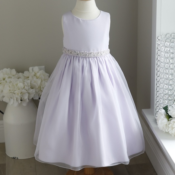Lilac Lavender Dress Organza Satin Flower Girl Special Occasion Girl's size 3T - Picture 3 of 5